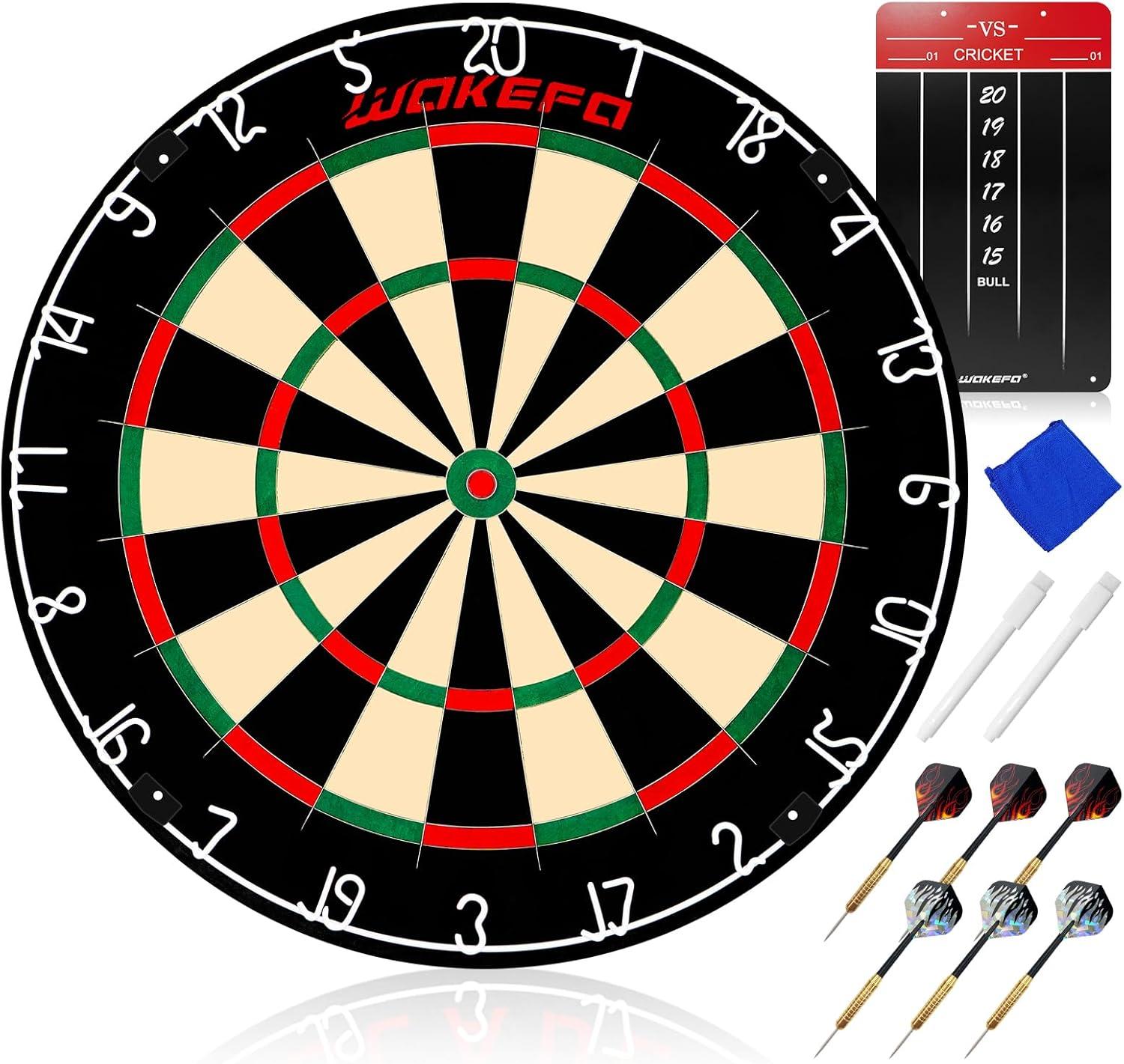 Bristle Dartboards Dart Board Set: High-Grade Compressed Sisal Dart Board Set with Print Numbers and Staple-Free Bullseye, Dart Board Suitable for Adults in Party/Competition/Bar/Garage/Game