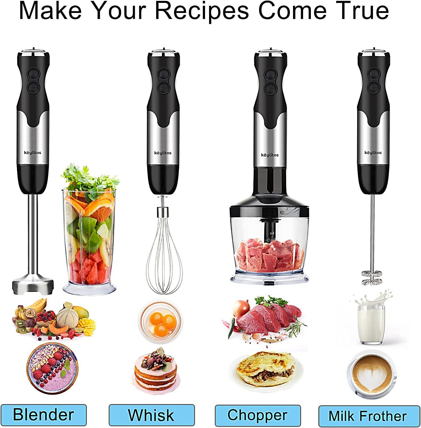 Keylitos 12-Speed Stainless Steel Immersion Blender Set