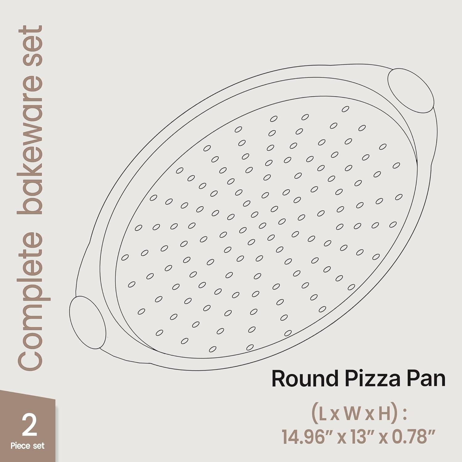 Pizza Pan with silcione Handle - Royal Blue- 2 Pack