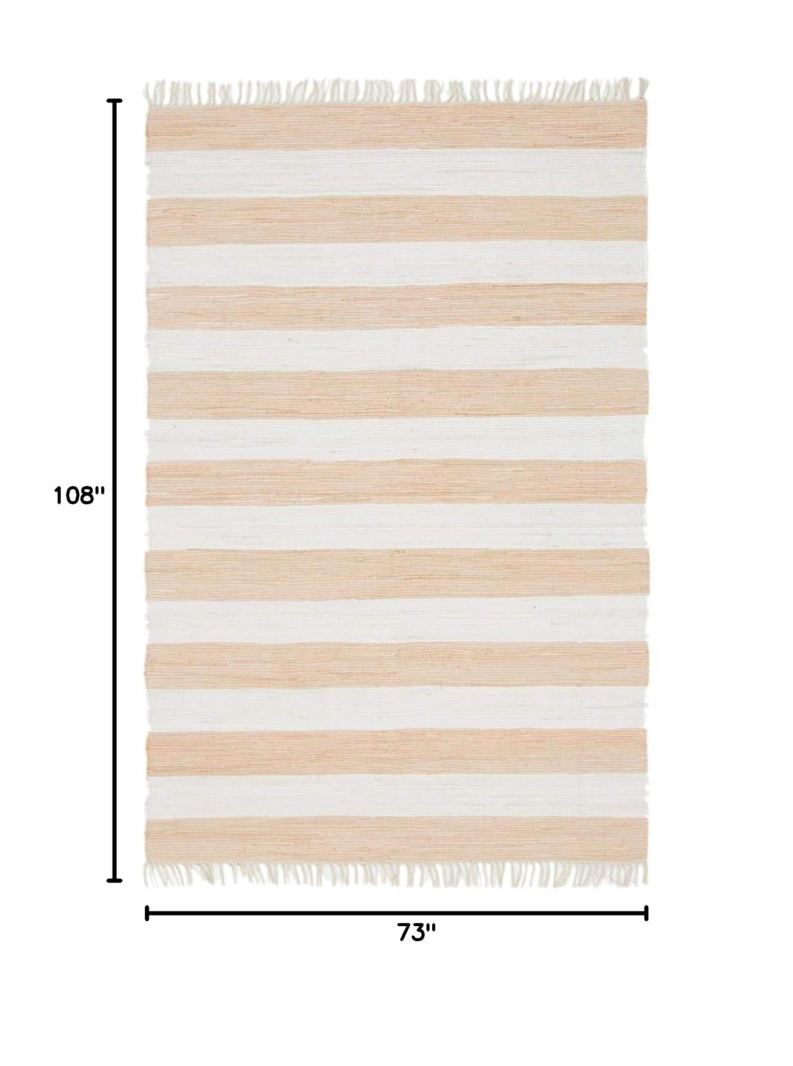 RugPal Carlotta Striped Cotton Ivory/Brown Area Rug