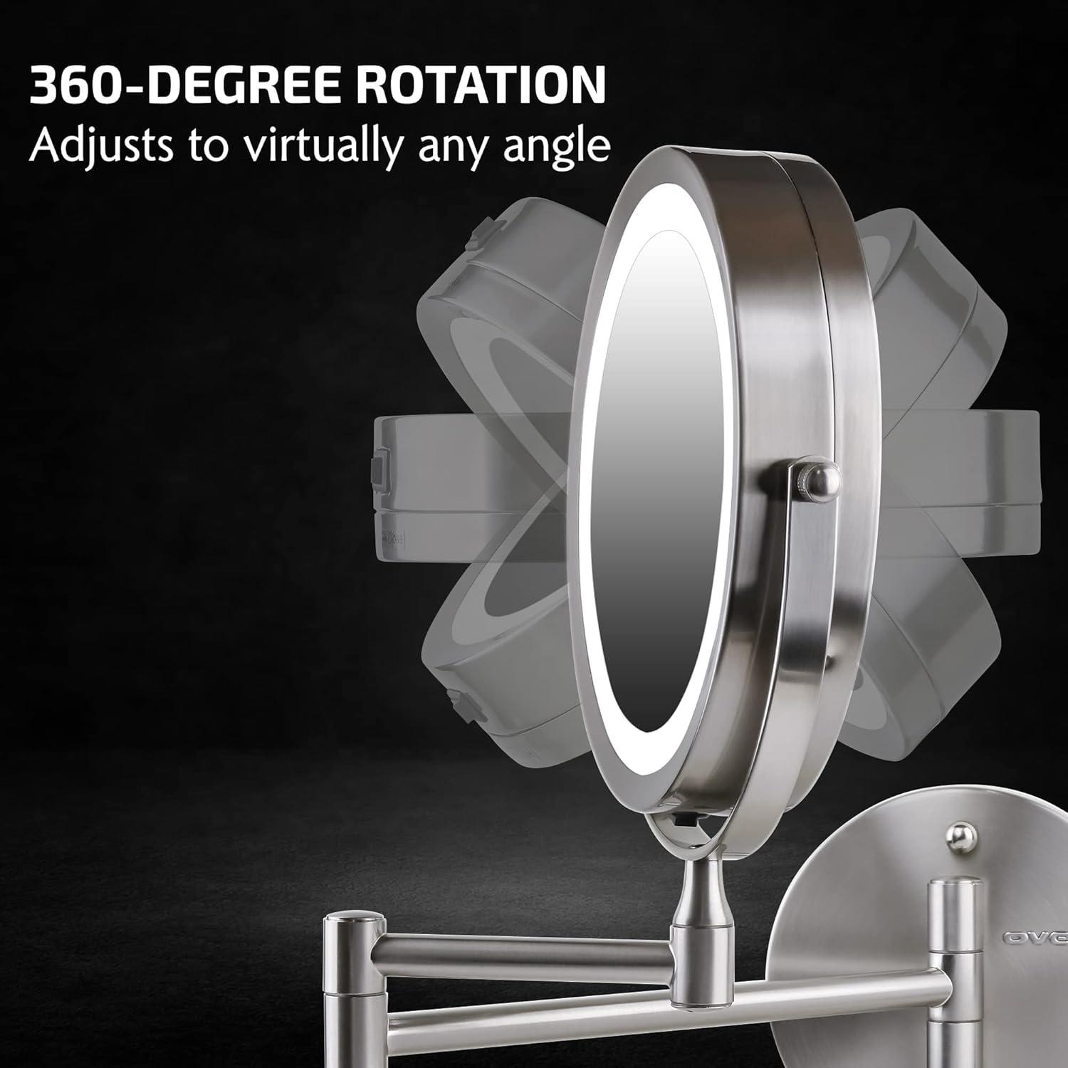 Ovente Concave LED Wall Mirror