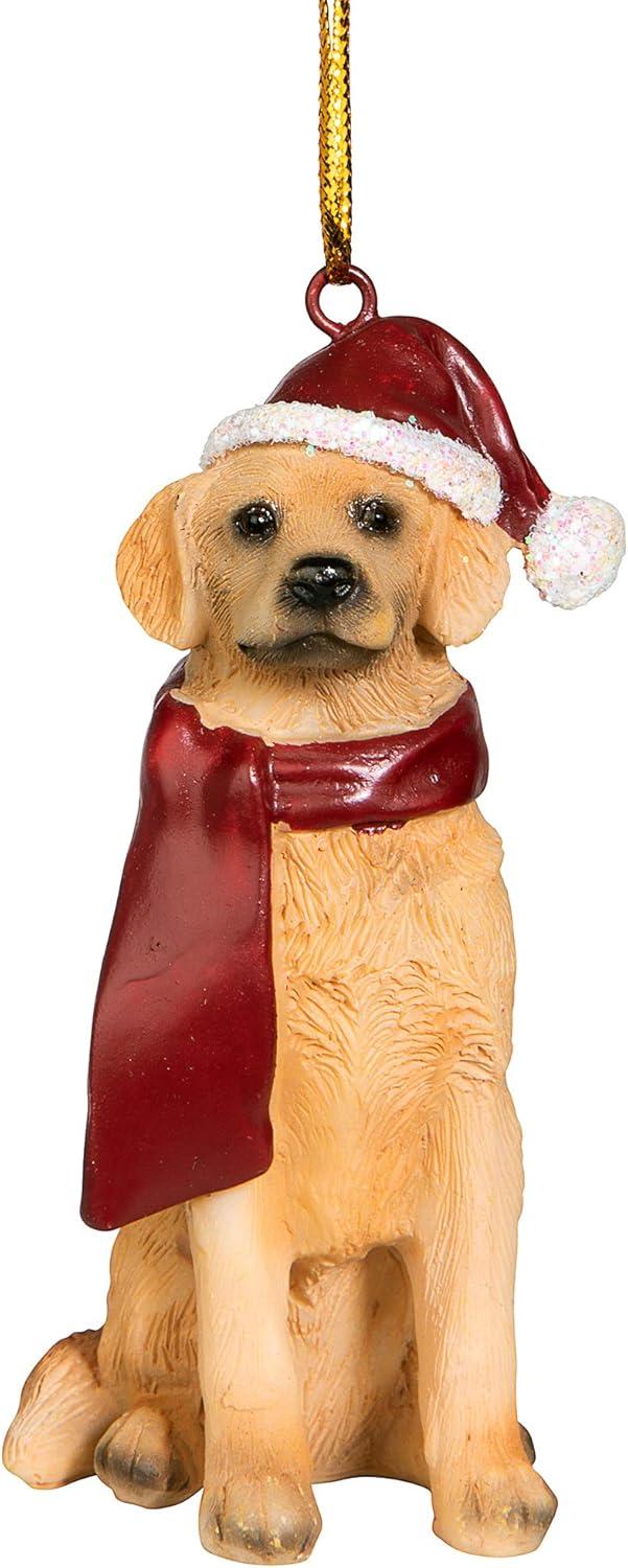 Design Toscano Golden Retriever Holiday Dog Ornament Sculpture