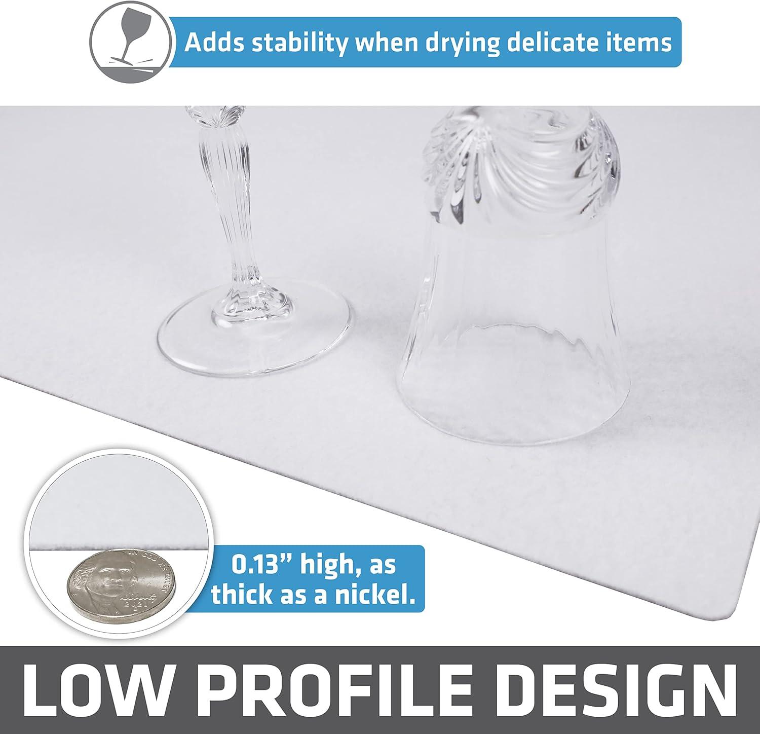 Drymate Low-Profile Dish Drying Mat, Drip Pad For Kitchen Counter - Thin/Absorbent/Waterproof/Easy To Clean