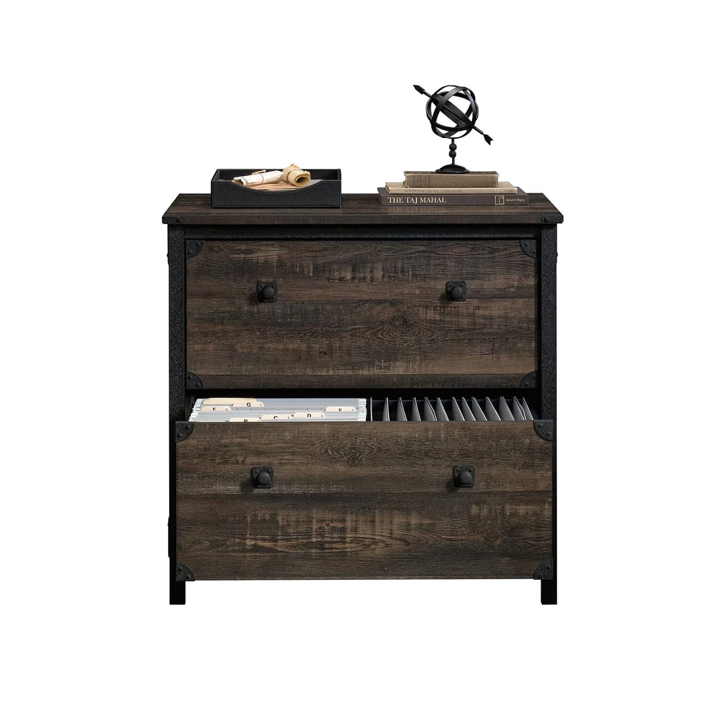 2 Drawer Steel River Lateral File Cabinet Carbon Oak - Sauder