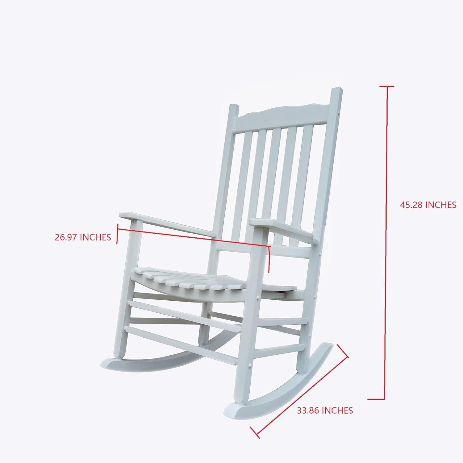 White Wood Traditional Outdoor Rocking Armchair