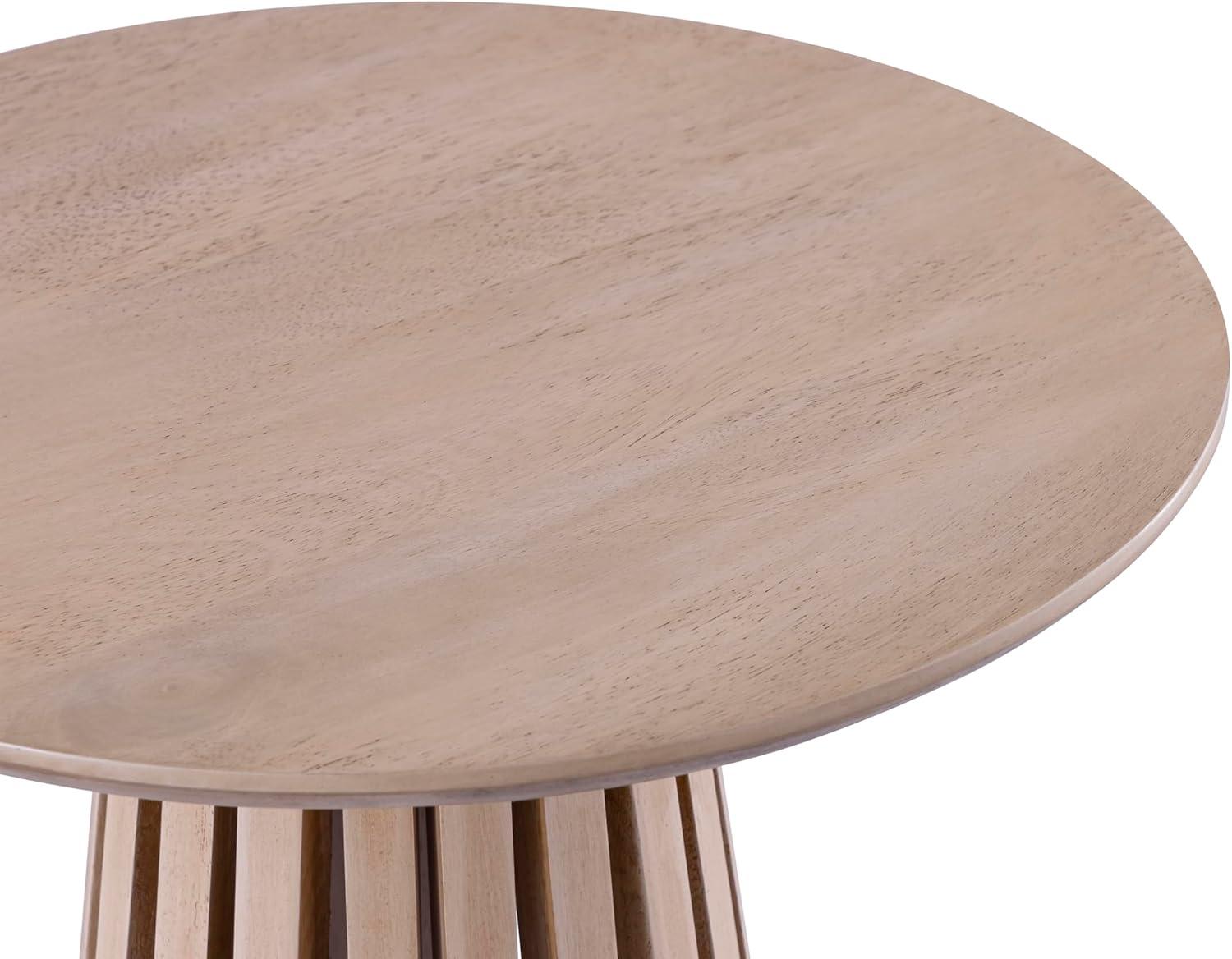 Lenan Round Light Oak and Metal Accent Table