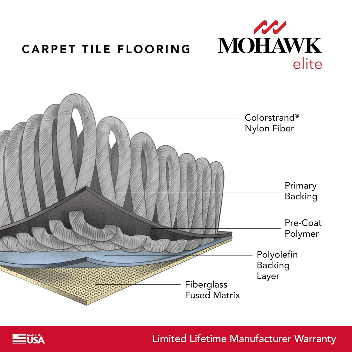 Mohawk Mohawk Elite 24" x 24" Nylon Fiber Carpet Tiles (96 sqft per carton-24 Tiles)