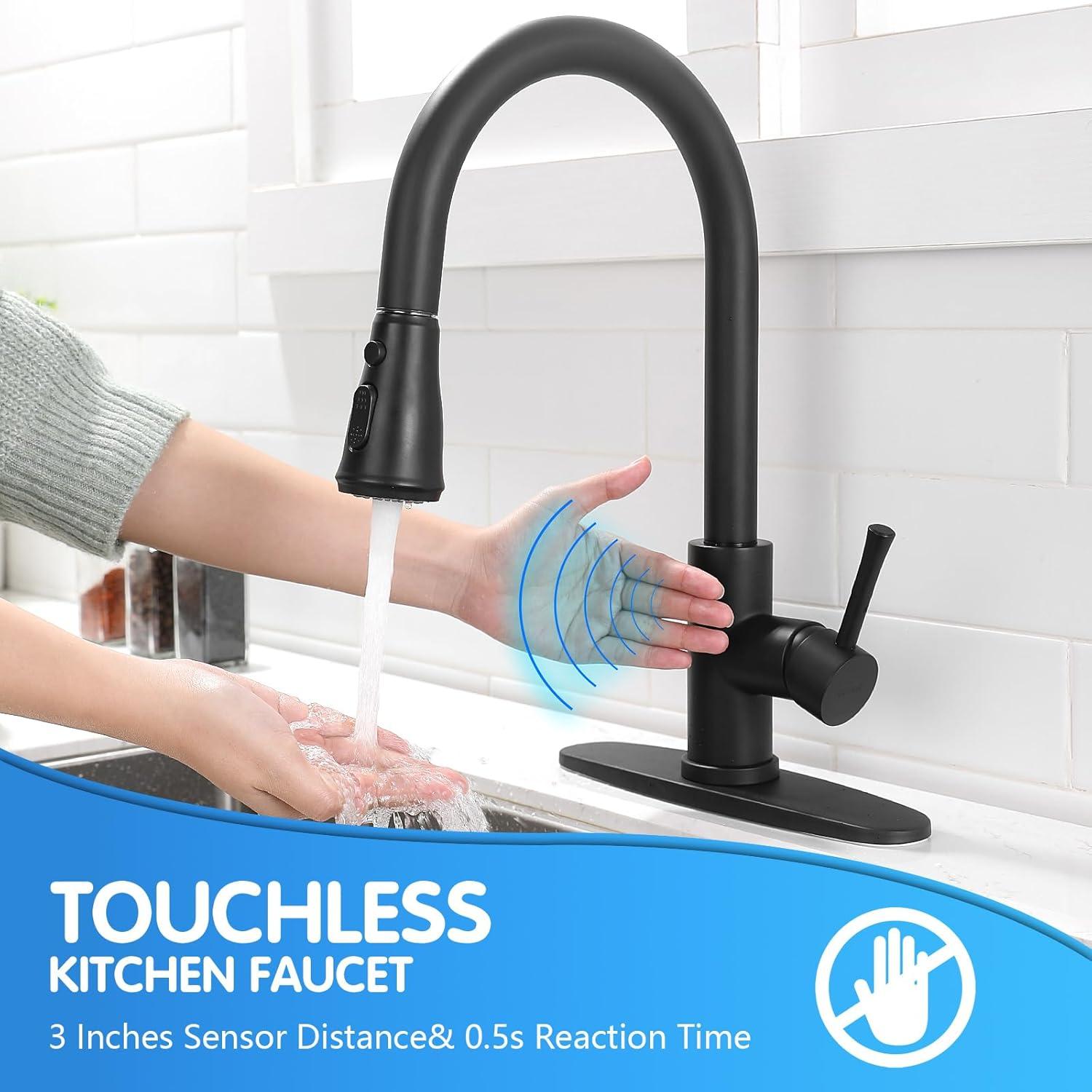 GAGALIFE Single Handle Pull Down Sprayer Kitchen Faucet High Arc Stainless Steel Faucet with 3-Function Sprayer JJL-CL-PT-SDP-G