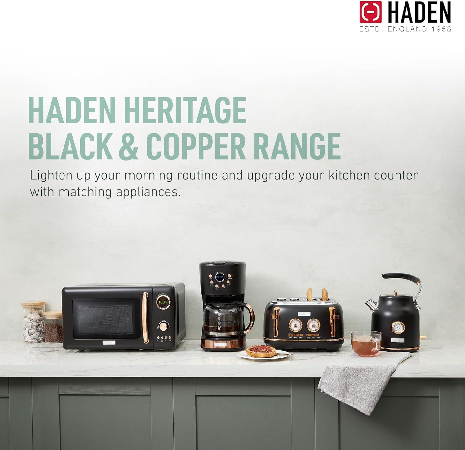 HADEN Black and Copper Programmable Drip Coffee Maker