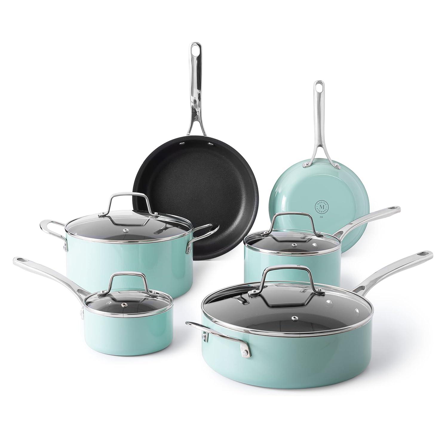 Martha Stewart Martha Stewart 10 Piece Hard-Anodized Aluminum Non Stick Cookware Set