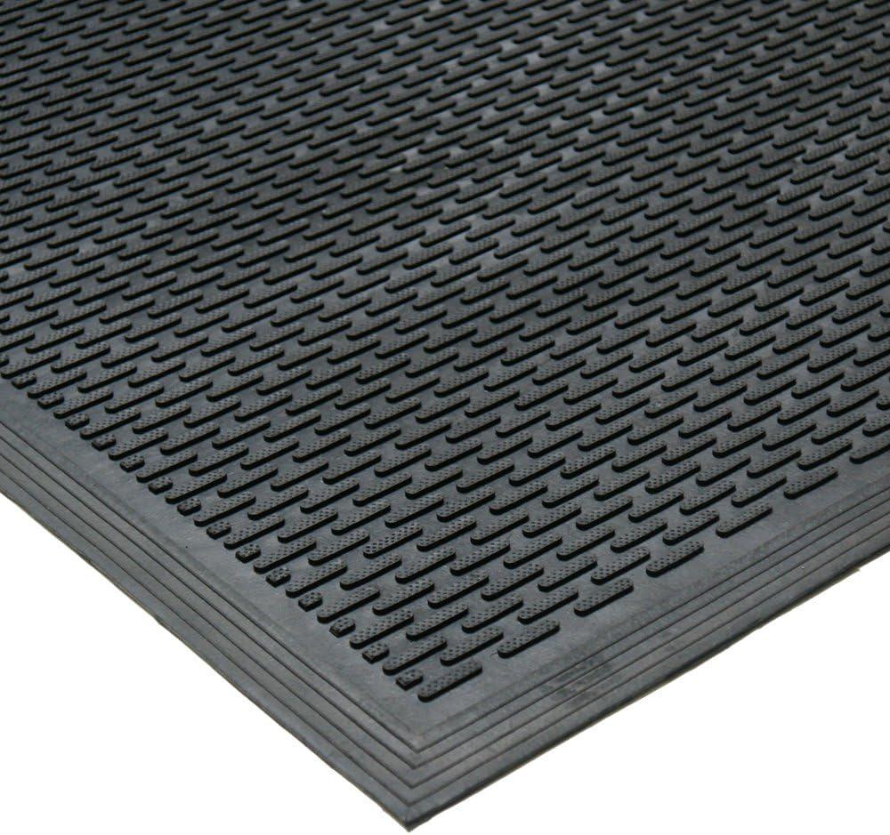 Rubber-Cal "Dura-Scraper Linear" Rubber Entrance Door Mat - Black