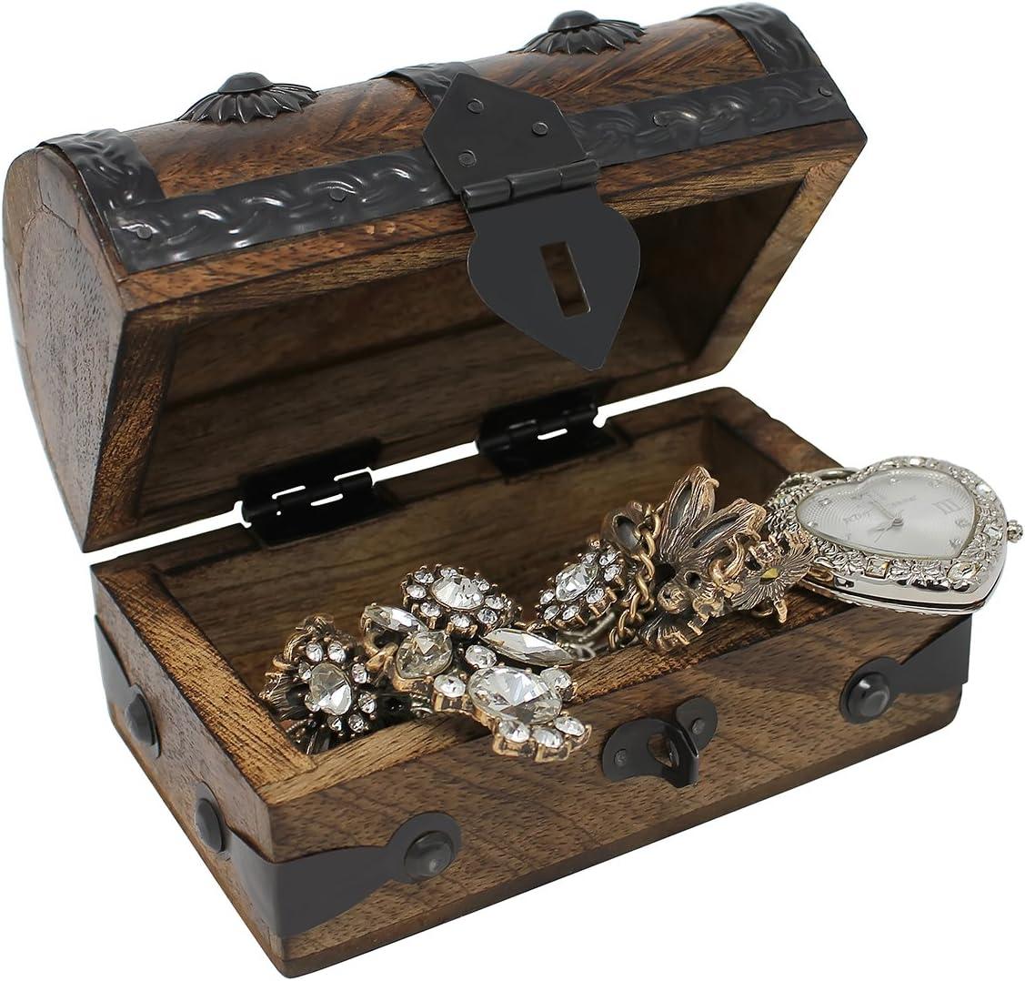 Nautical Cove Treasure Chest Keepsake and Jewelry Box Wood - Toy Treasure Box Large (8x6x6)