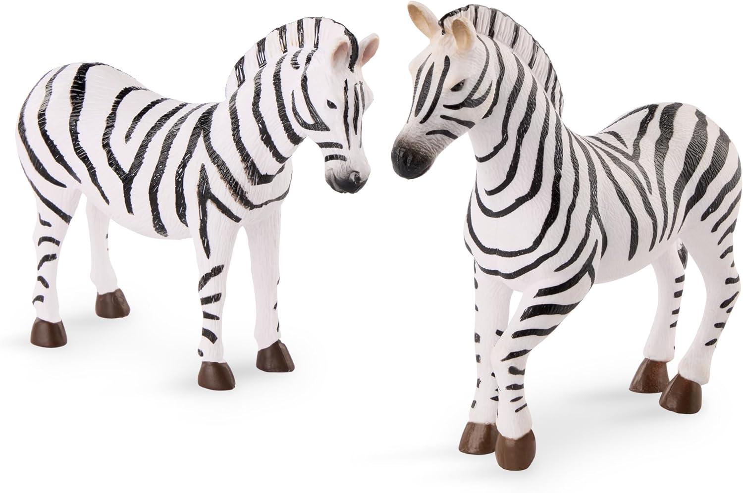 Terra by Battat – 4 Pieces Zebra Family – Realistic Plastic Safari Animals for Kids – Zoo Animal Toys – Educational Figures – Inspires Creative Play – Great Gift for Toddlers & Kids – 3+ Years