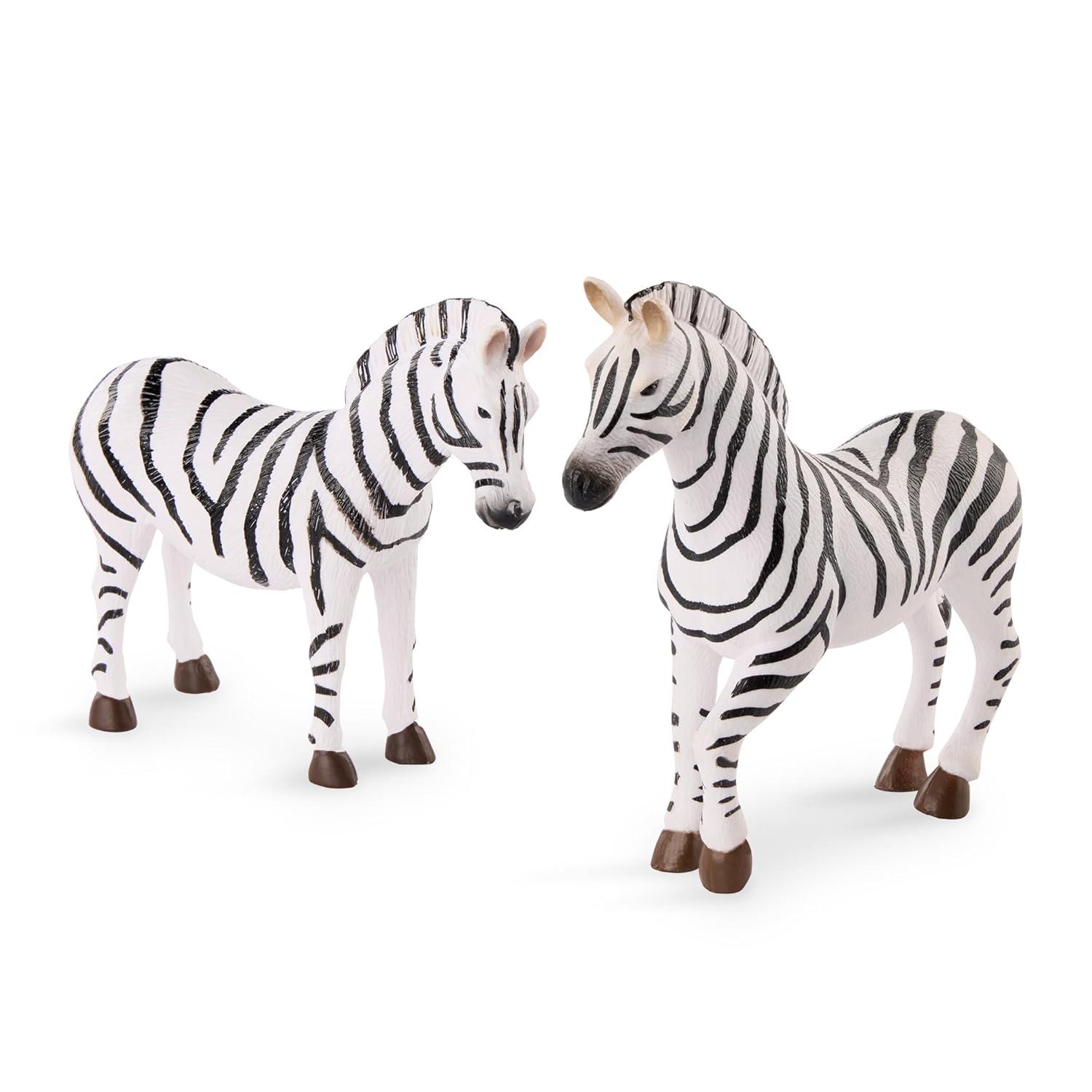 Terra by Battat – 4 Pieces Zebra Family – Realistic Plastic Safari Animals for Kids – Zoo Animal Toys – Educational Figures – Inspires Creative Play – Great Gift for Toddlers & Kids – 3+ Years