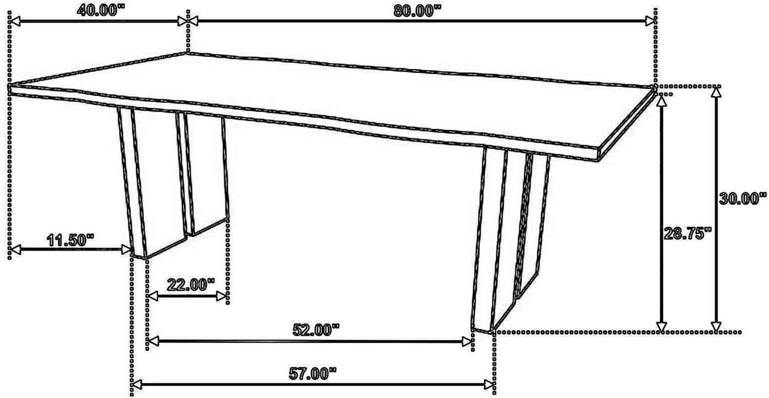 Benjara  30 x 80 x 40 in. Wood Rectangular Dining Table with Double Pedestal Base, Brown & Black