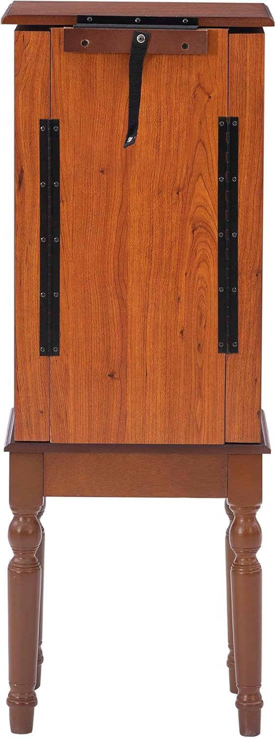 Lightly Distressed Deep Cherry Jewelry Armoire