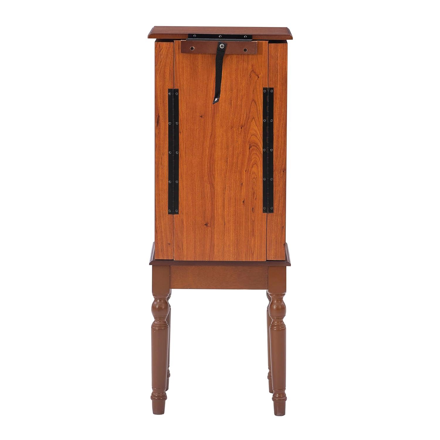 Lightly Distressed Deep Cherry Jewelry Armoire