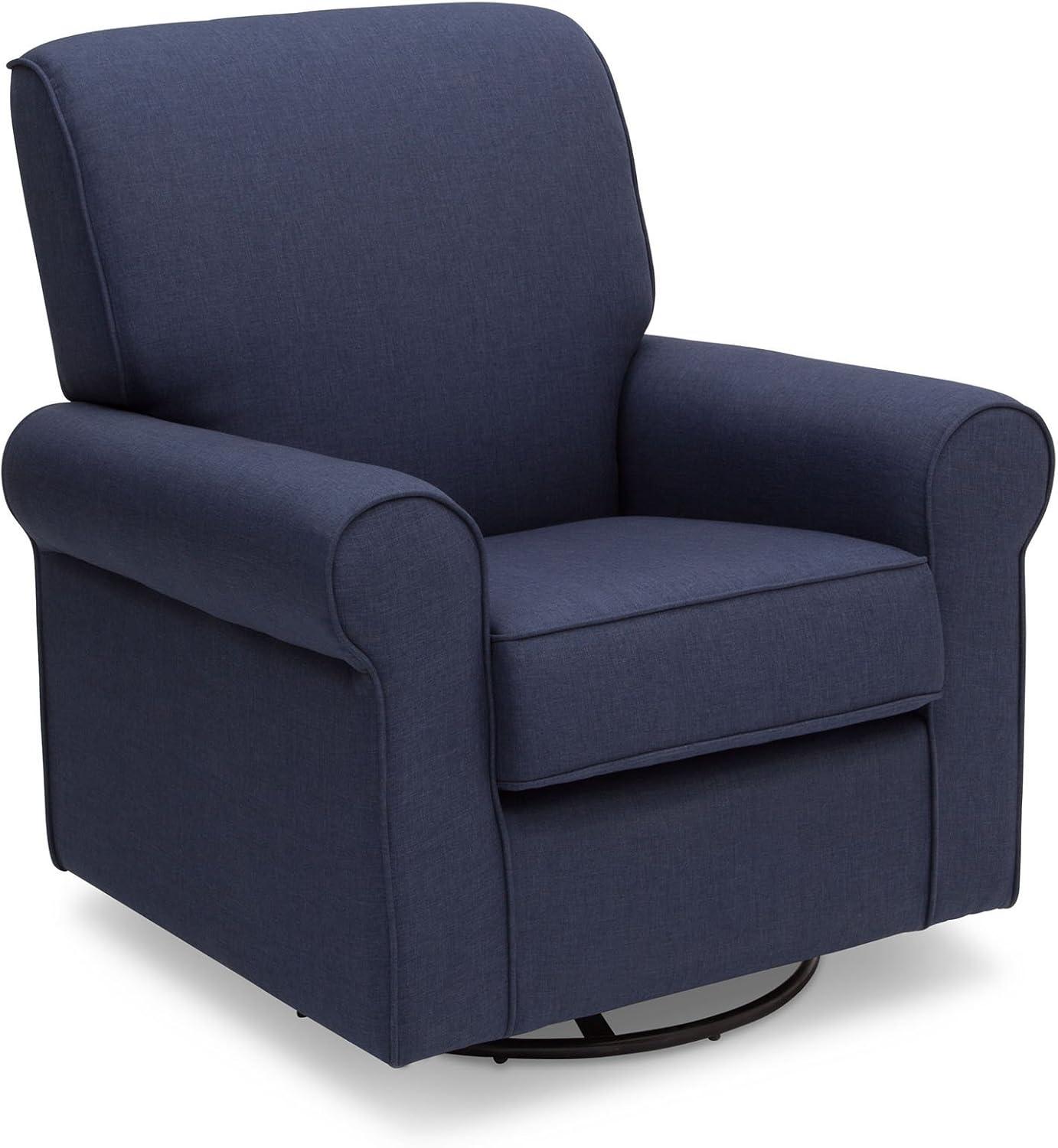 Sand Upholstered Swivel Glider with Wood Frame