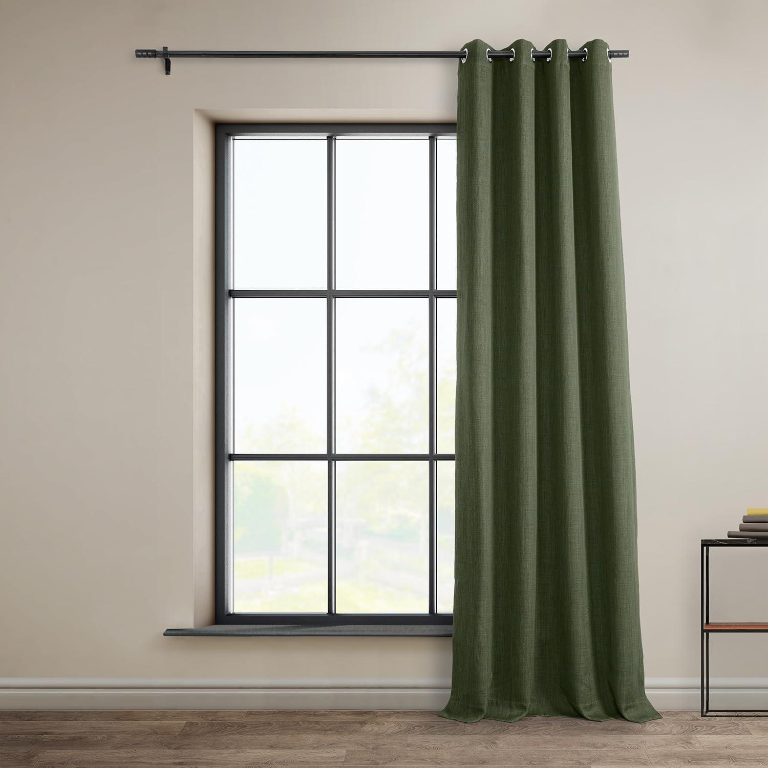 HPD Half Price Drapes Grommet Linen Curtains 84 Inches Long Room Darkening Curtains for Bedroom & Living Room (1 Panel), 50W x 84L, Tuscany Green