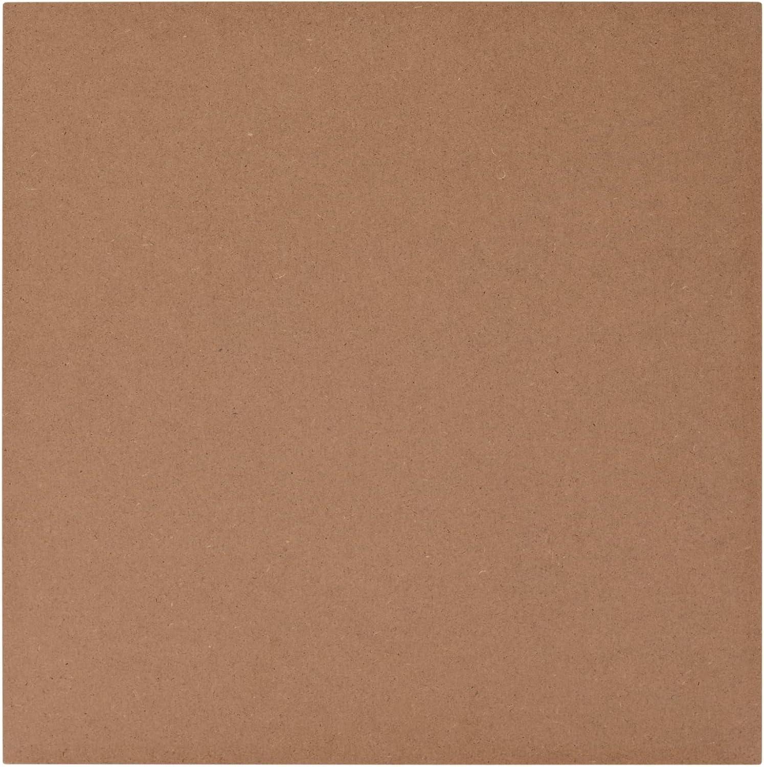 Bright Creations 20 Pack 12x12 MDF Boards, 1/4 Thick Wood Panels for DIY Arts and Crafts, Painting, Engraving