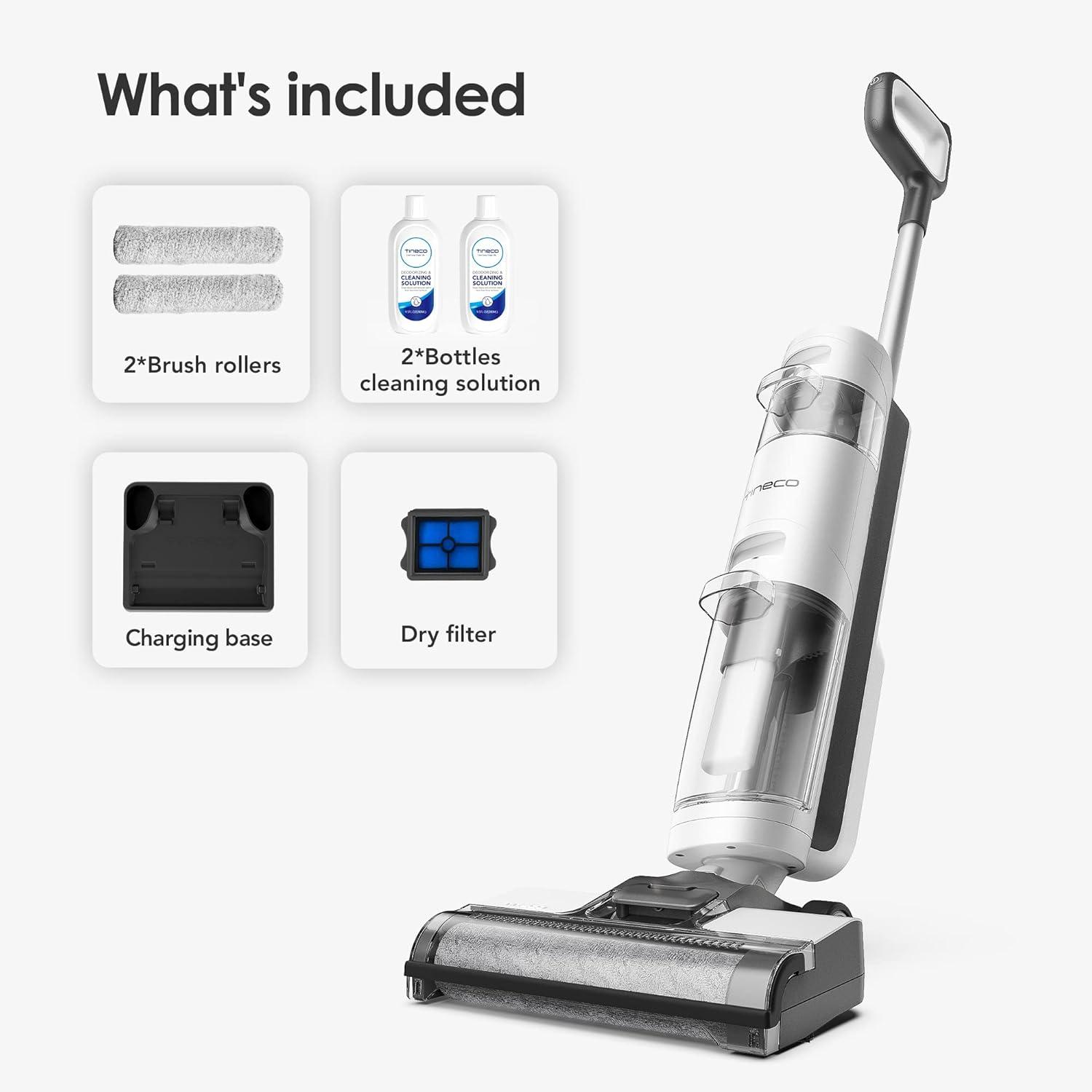 White and Grey Cordless Stick Vacuum Cleaner with Lithium-Ion Battery