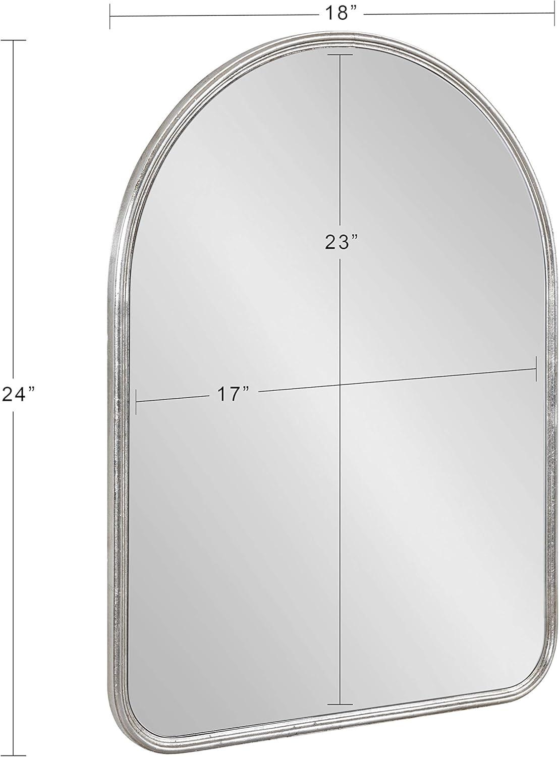 Kate and Laurel Caskill Midcentury Arched Wall Mirror, 18 x 24, Silver, Decorative Modern Mirror for Wall Display