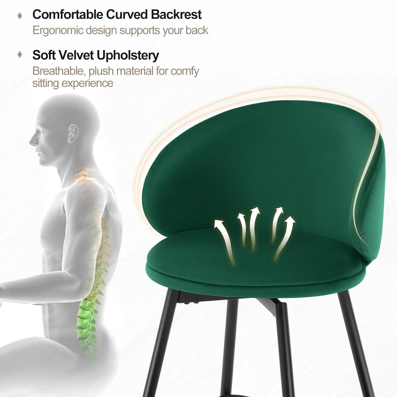 Swivel Upholstered Counter Height Bar Stools (Set of 2)