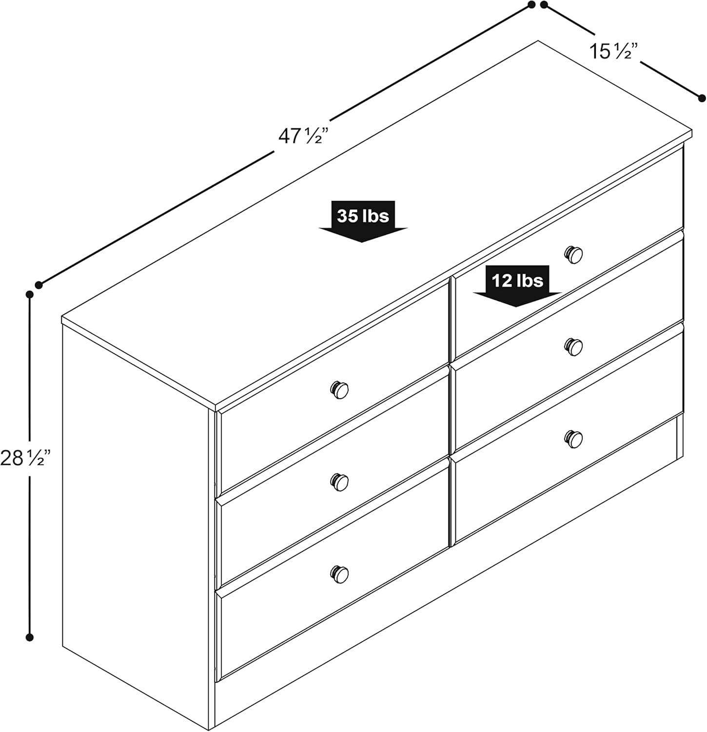 Mcclarrie Simplistic 6 Drawer 47.5" W Double Dresser