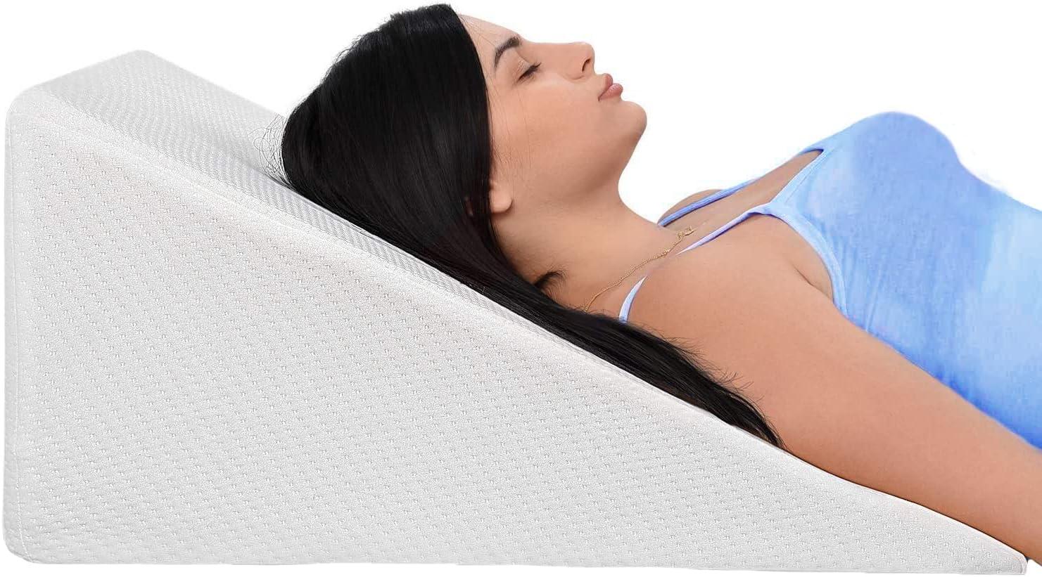 Ebung Body Positioner - Premium Memory Foam Wedge Pillow for Sleeping, Sitting, Snoring, Heartburn Relief, Pregnancy, TV, Reading, Backrest, Leg Rest