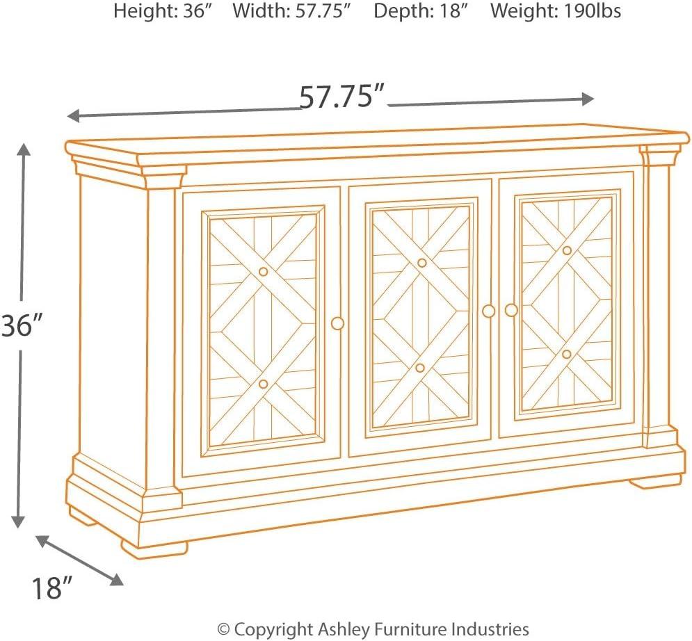 Ashley Furniture Furniture Bolanburg Server in Antique White and Weathered Oak