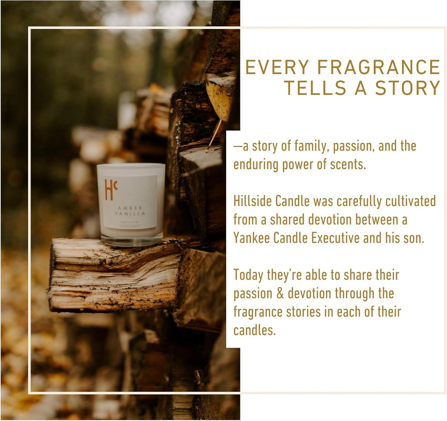 Hillside Candle "Amber Vanilla" Scented Candles, Single Wick, Luxury Candles, Scented Candles for Home ( 9 oz)