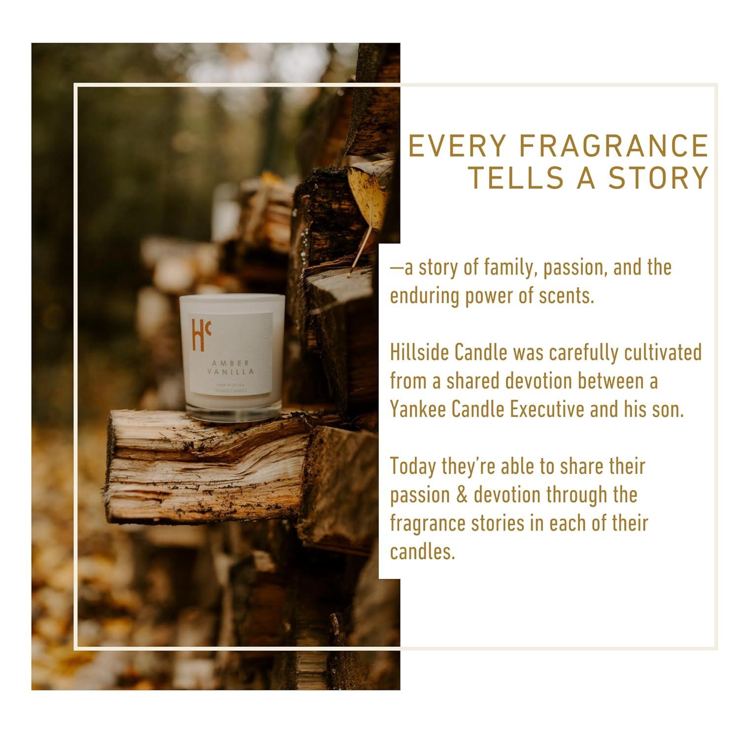 Hillside Candle "Amber Vanilla" Scented Candles, Single Wick, Luxury Candles, Scented Candles for Home ( 9 oz)