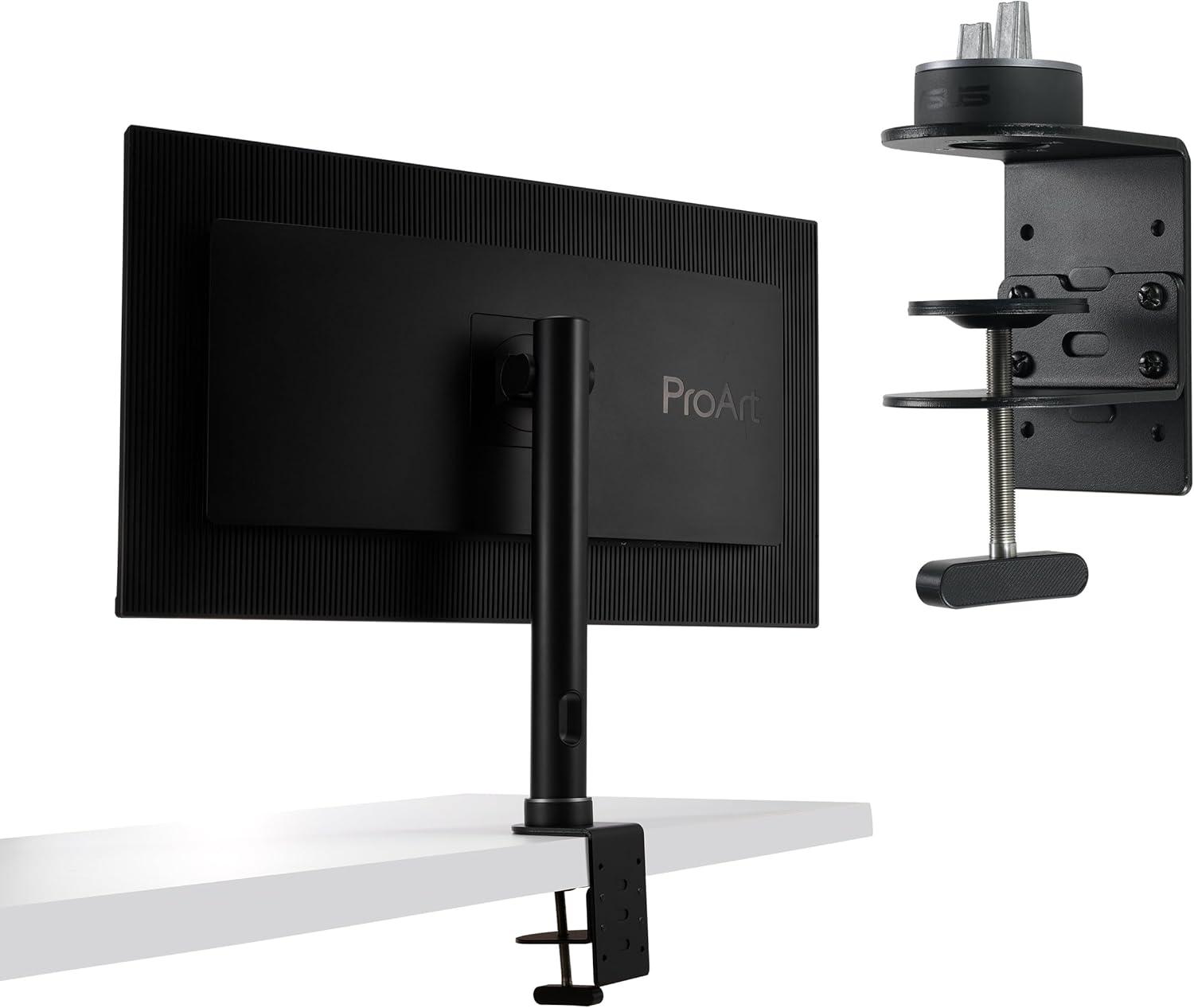 ASUS ProArt Desk Mount Kit (ACL02) - Supports Most 24" to 34" Proart Displays, C-Clamp, Mounting Base, Ergonomic Adjustments, Clean Desk Setup, Free Up Desk Space, Quick and Easy Set-up, Minimal