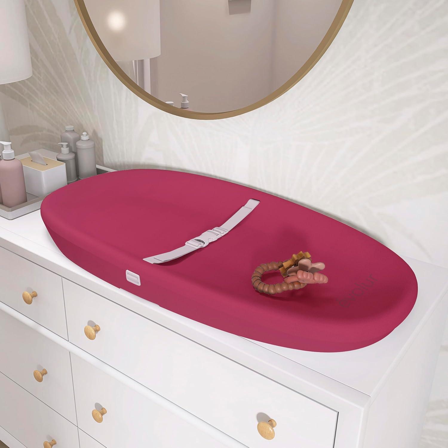 Evolur Eva Baby Changing Pad, Soft, Breathable and  Waterproof, Fuschia Pink