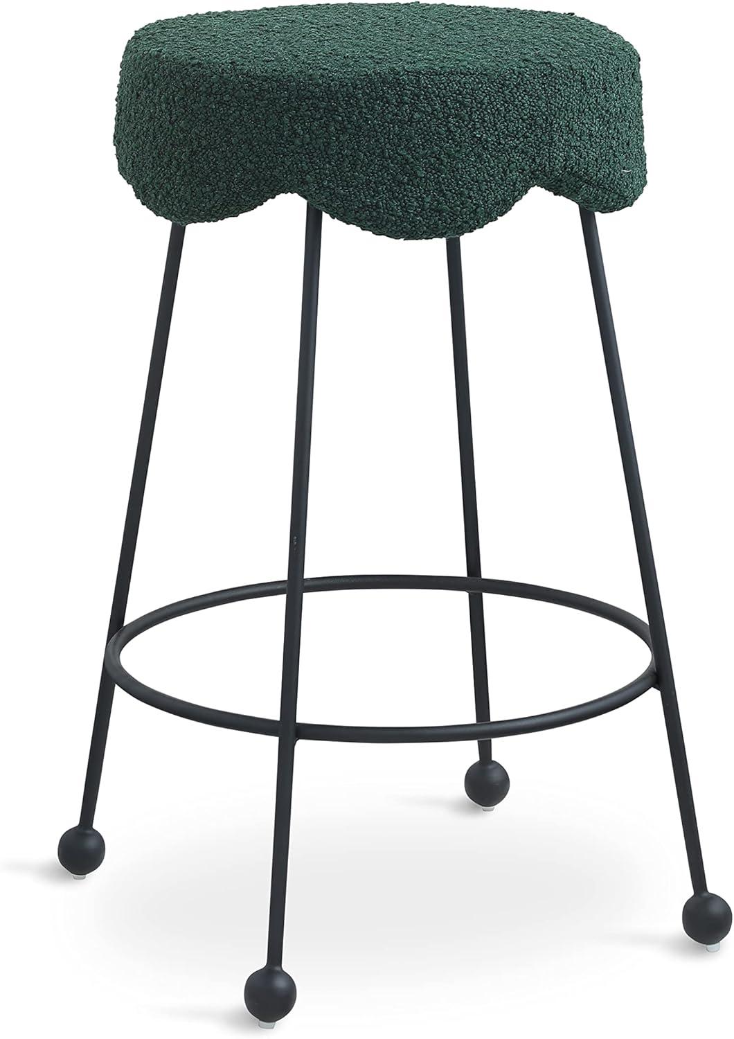 Meridian Furniture,Fleur Green Fabric Counter Stool