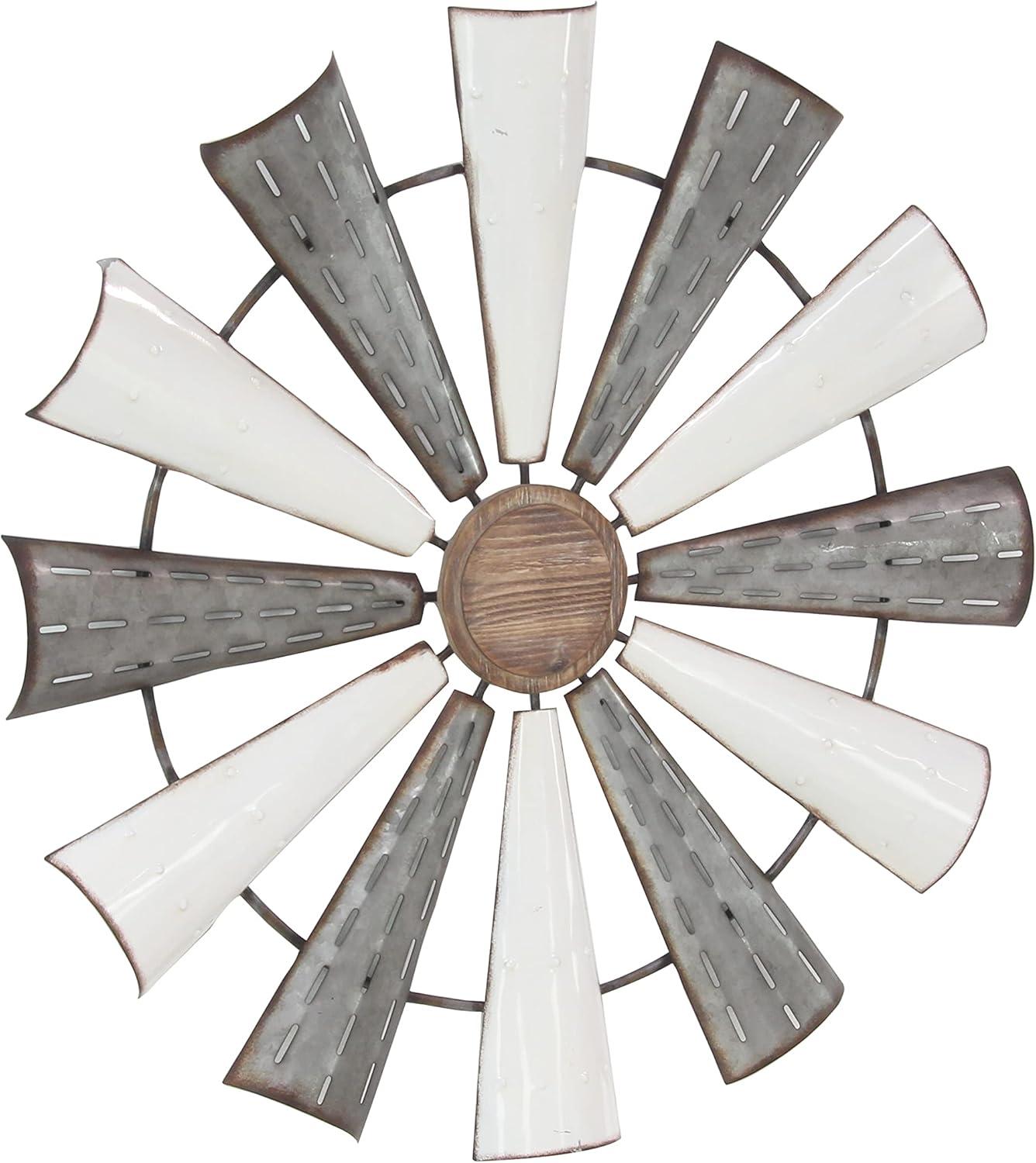 Millwood Pines Metal Indoor Outdoor Windmill Brown Wall Decor