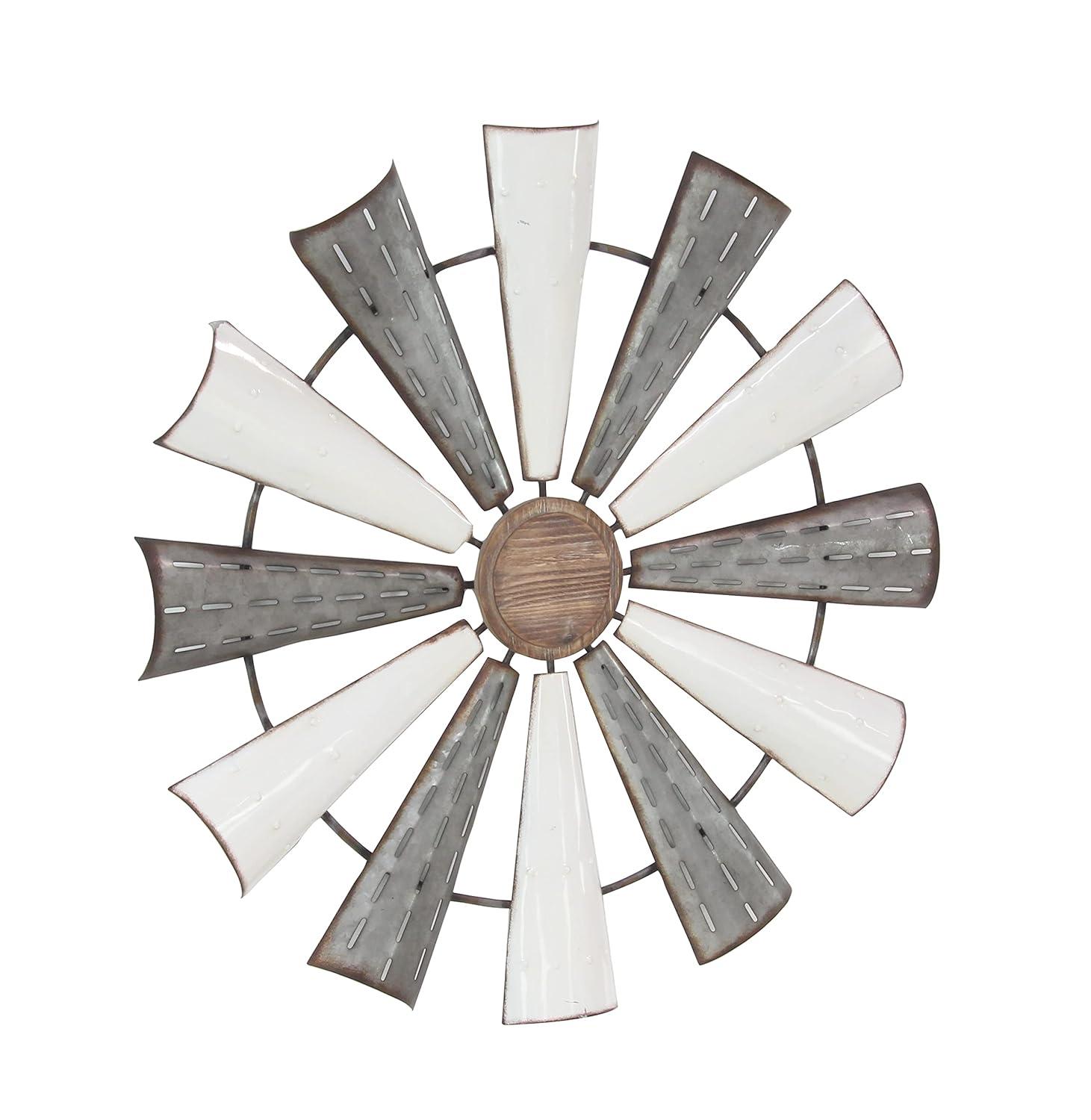 Millwood Pines Metal Indoor Outdoor Windmill Brown Wall Decor