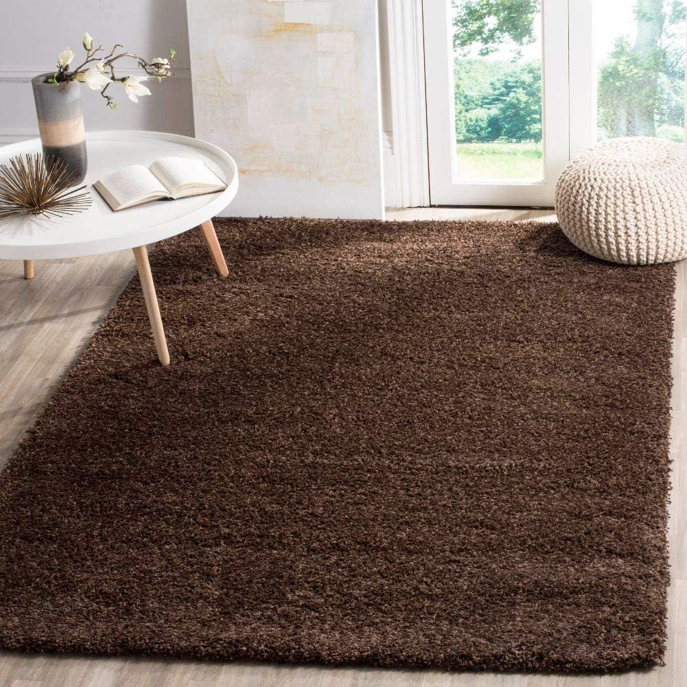 California Shag SG151 Power Loomed Indoor Accent Rug - Brown - 4'x4' - Safavieh