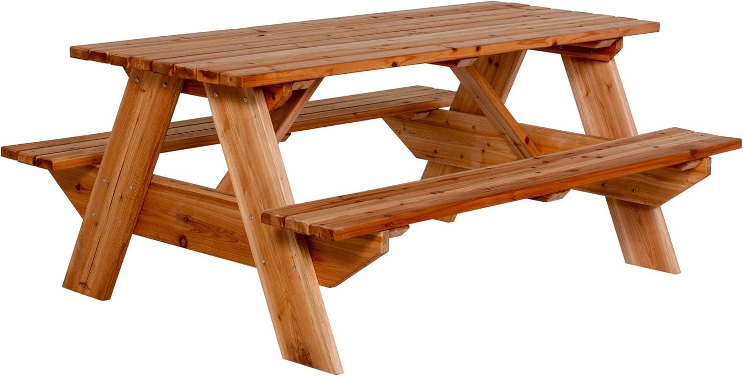 Rectangular Cedar Outdoor Picnic Table