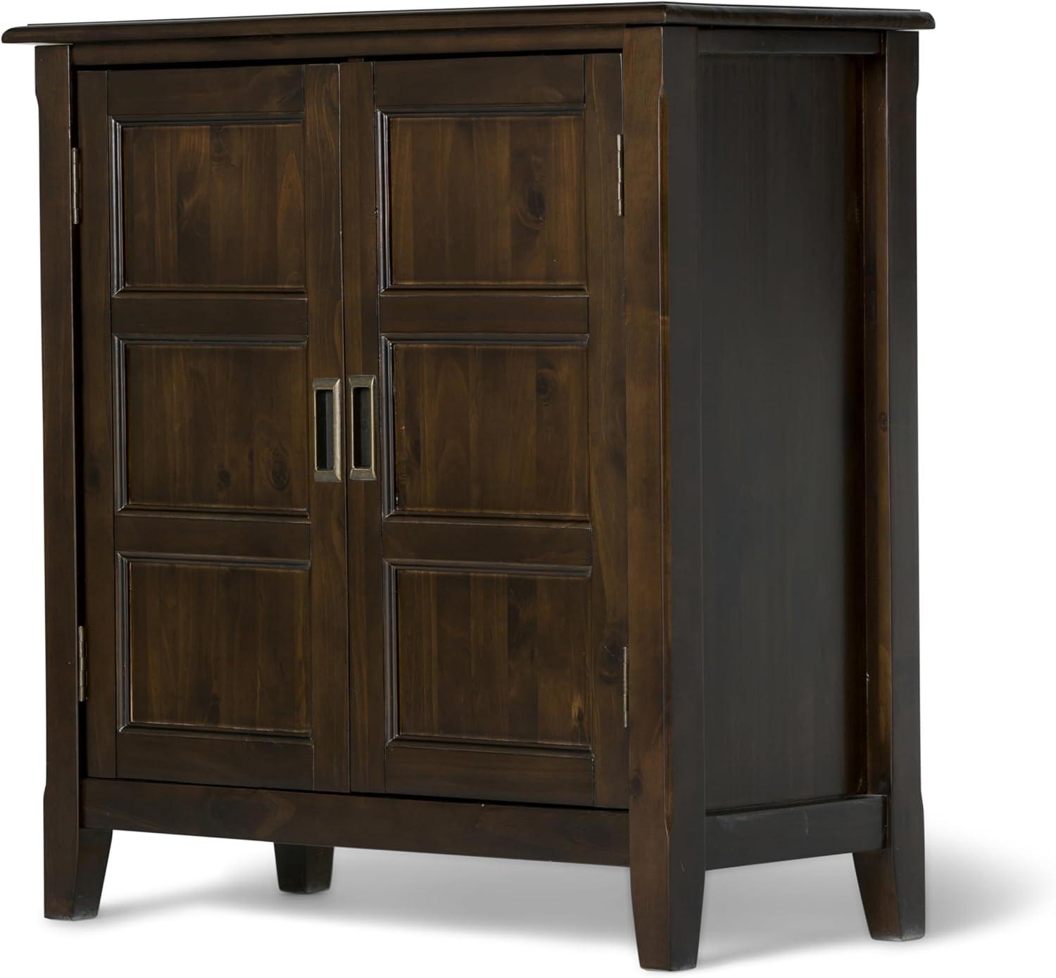 Burlington Transitional Mahogany Brown Low Storage Cabinet with Adjustable Shelving