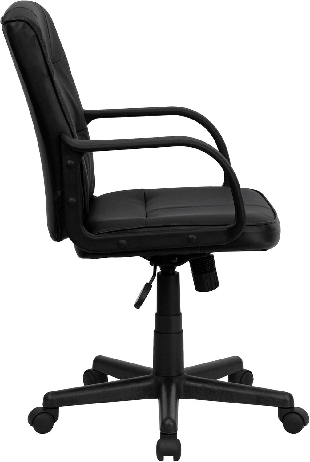 CintBllTer -Back Black LeatherSoft Swivel Task Office Chair with Arms