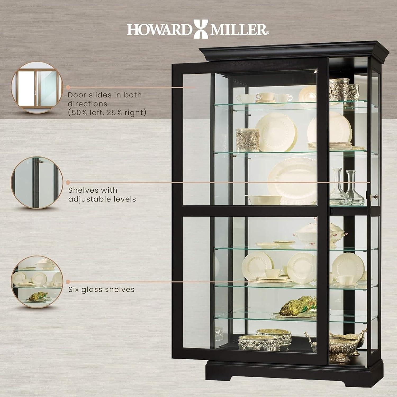 Howard Miller Tyler Ii Curio Cabinet 680538 Black Satin
