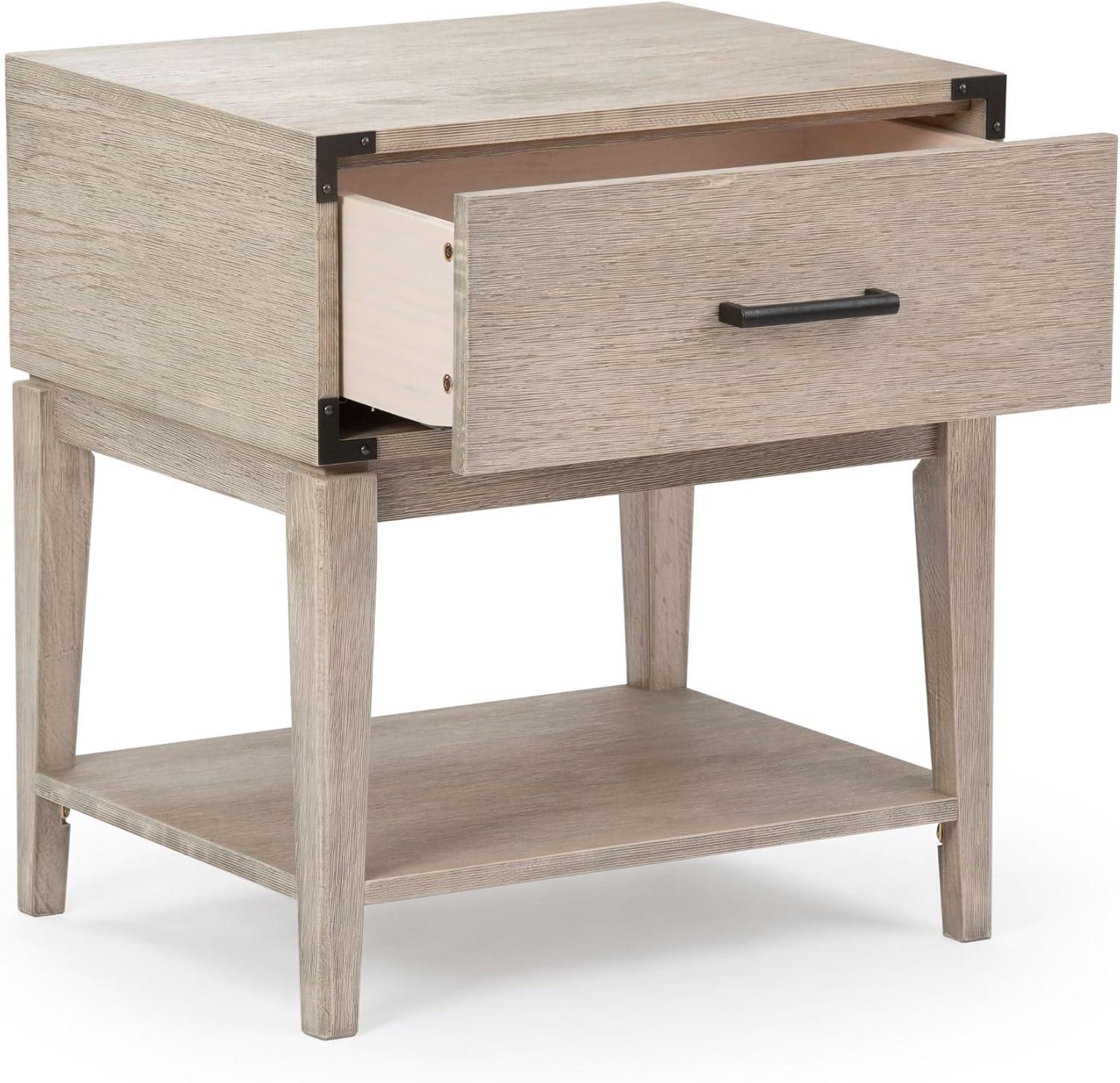 Plank+Beam Contempo Wood Nightstand with 1 Drawer, Wooden Side Table for Bedroom Storage, Bedside End Table