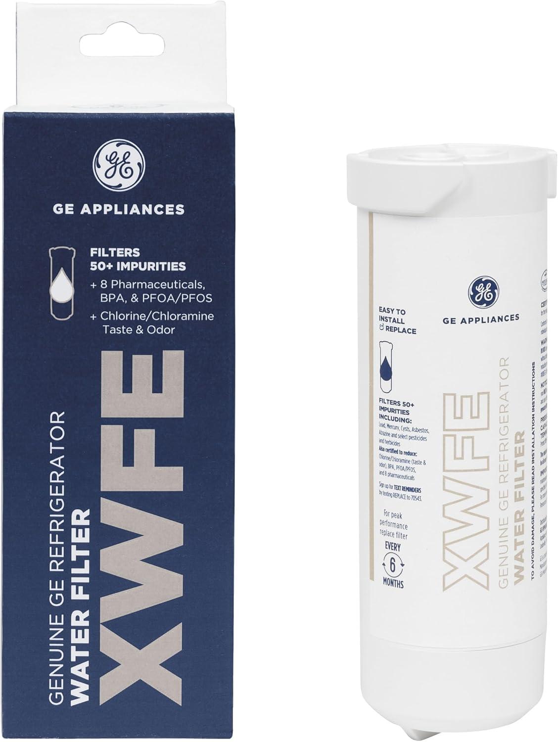 GE Appliances XWFE Replacement Refrigerator Water Filter: Filters Pharmaceuticals, Atrazine, Mercury, Lead, Pesticides