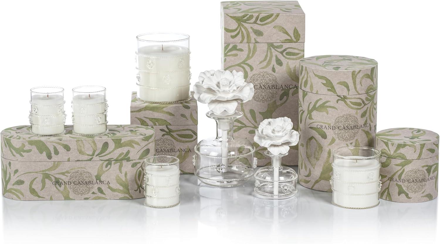 Zodax Grand Casablanca Scented Candle, Wild Tuberose