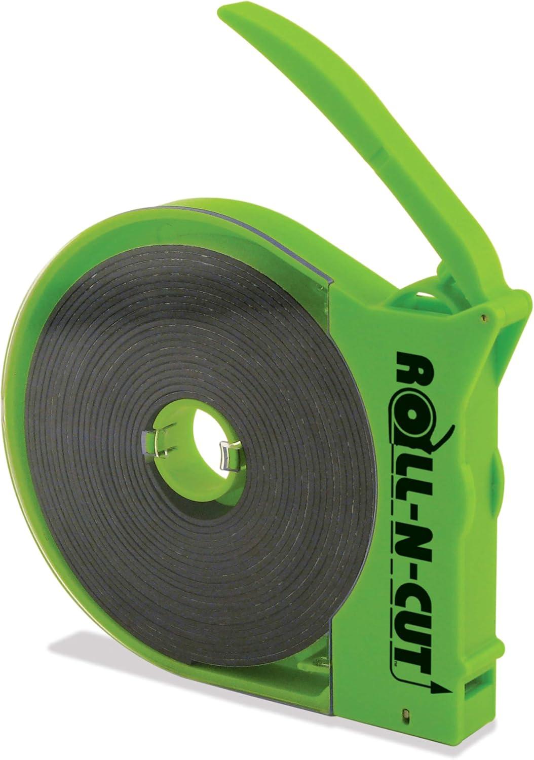 Green Roll-N-Cut Magnetic Tape Dispenser with 15 ft Tape