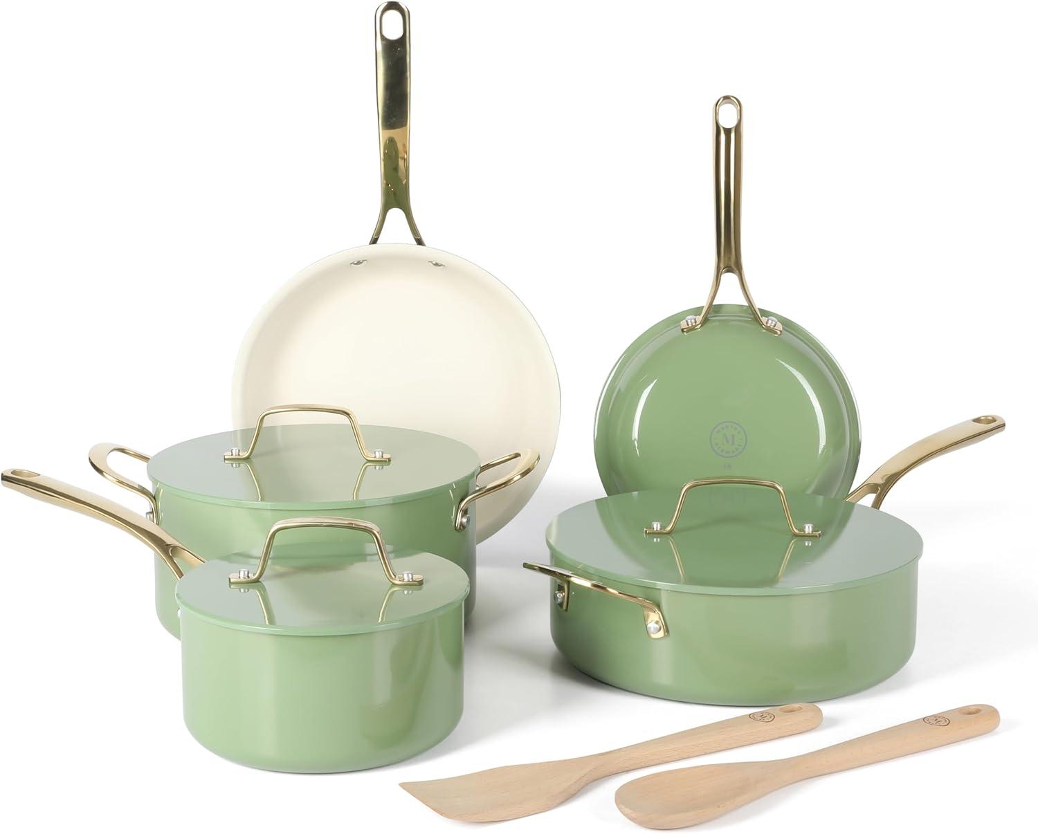 Martha Stewart Galway 10 Piece Aluminum Cookware Set w/Alum Lid
