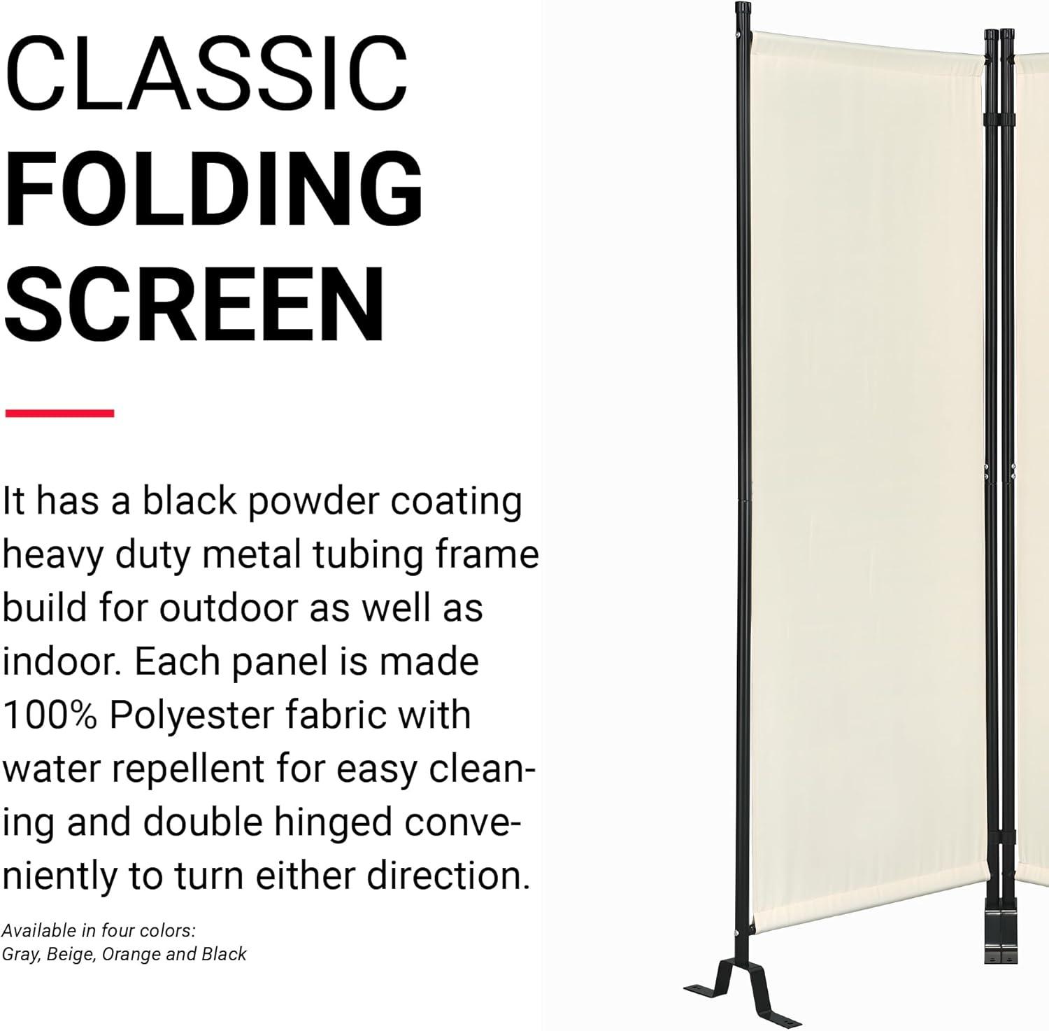 Proman Products FS17182 Galaxy II Indoor/Outdoor Room Divider (2-Panels, 24" with Panel), Water Repellent Fabric, Metal Frame, 50.25" W x 12" D x 71" H, Beige