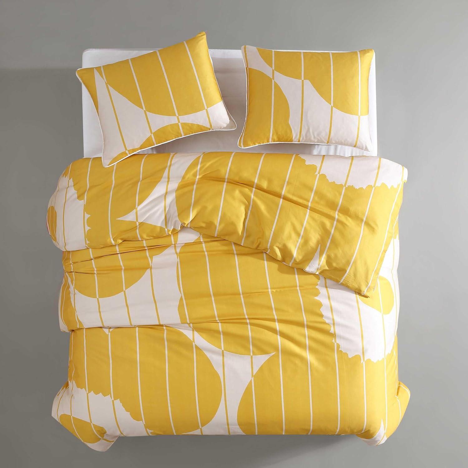 Vesi Unikko Cotton Yellow/Beige Duvet Cover Set