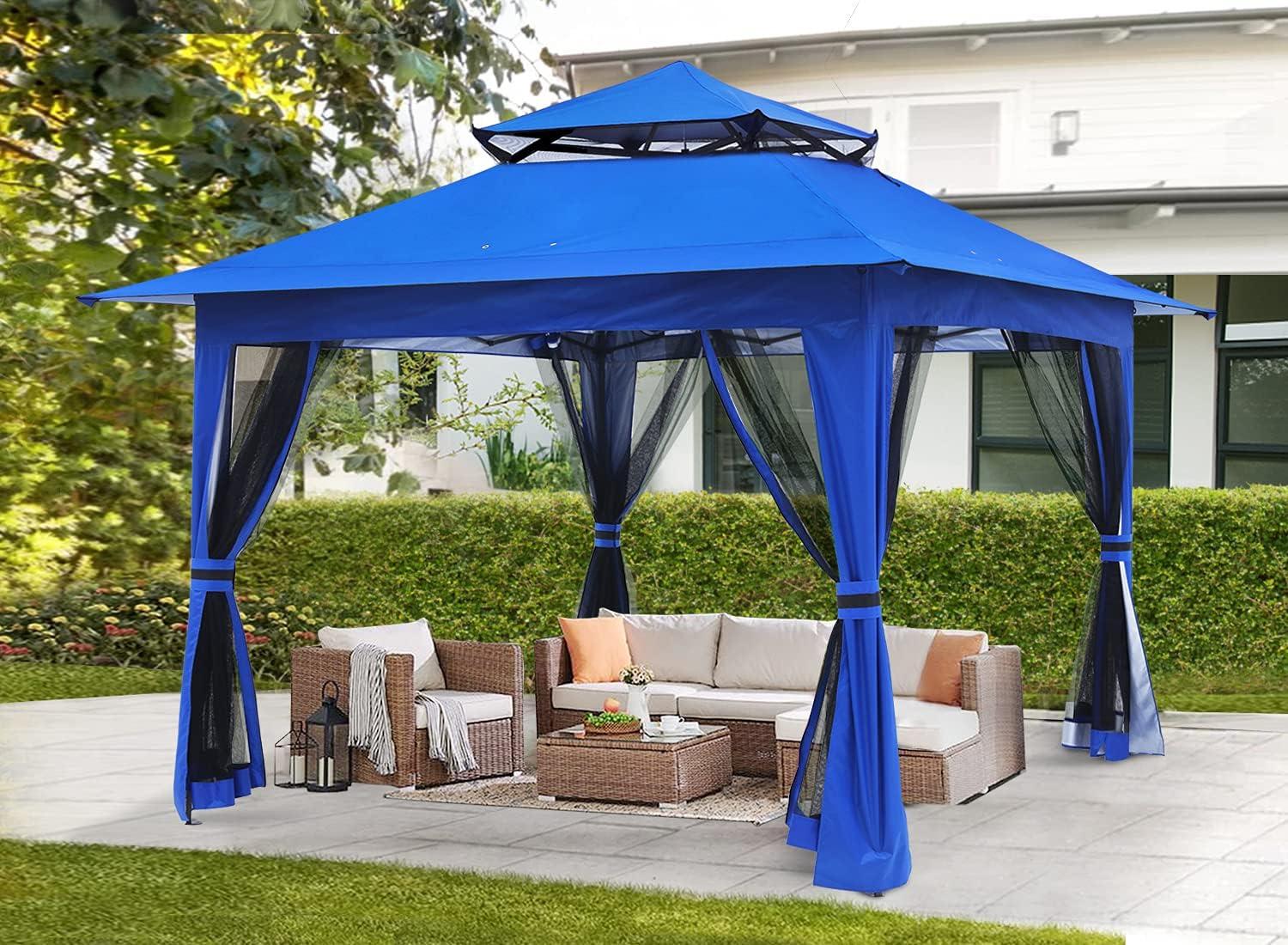 Blue 13x13 Pop-Up Gazebo with Mosquito Netting